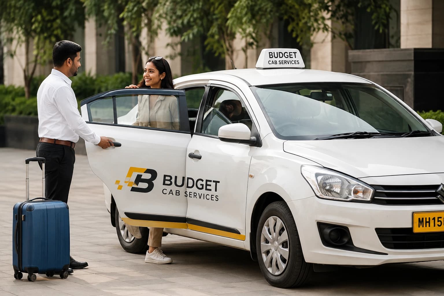 PrimeCab driver smiling inside car